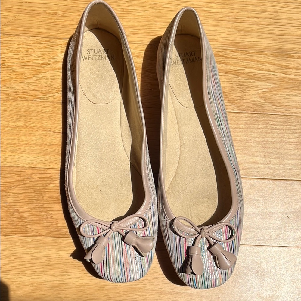 Stuart Weitzman Multicolor Stripe Ballet Flats